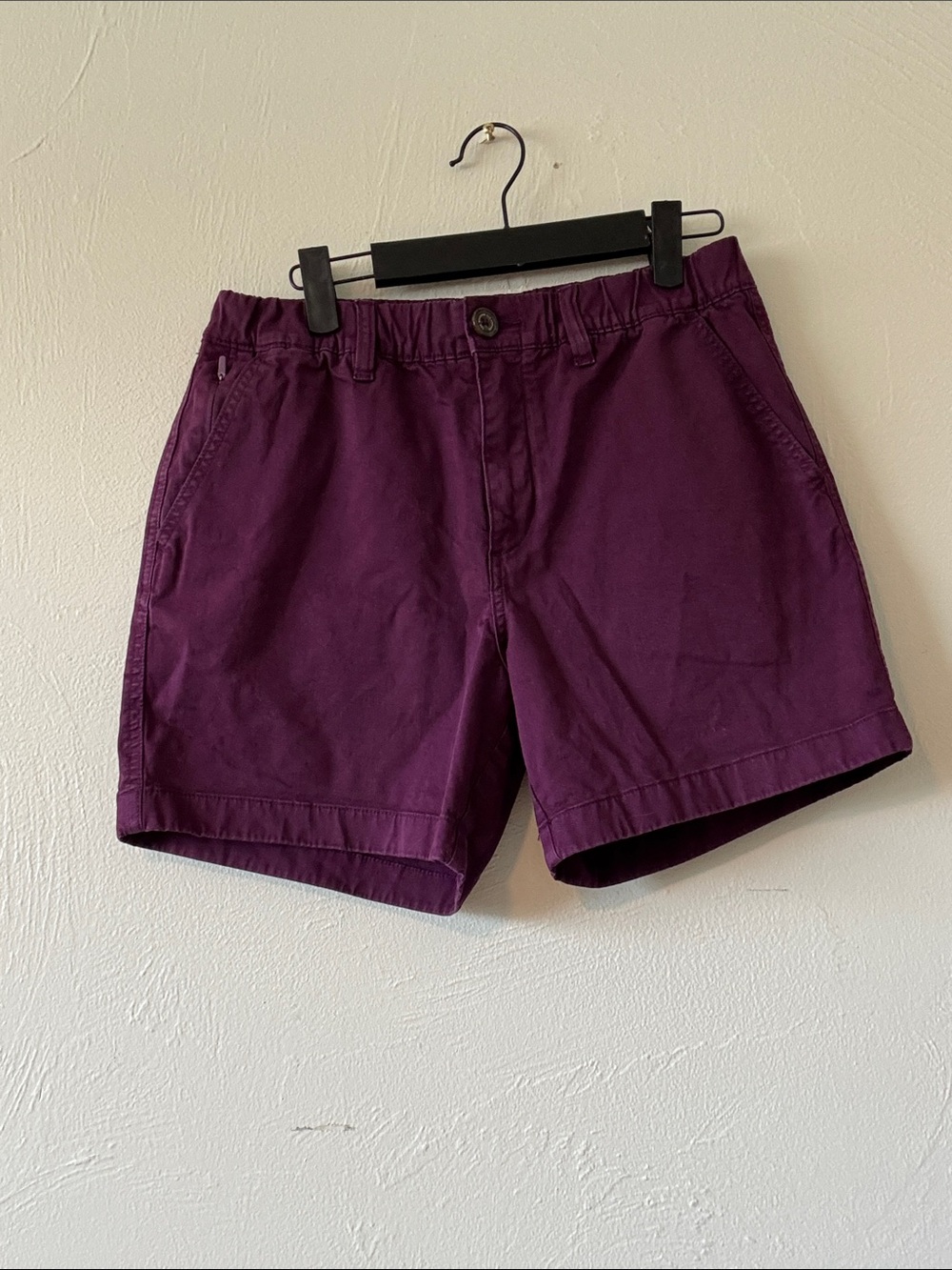 chubbies Men's Deep Purple Flat Front Cotton Shorts